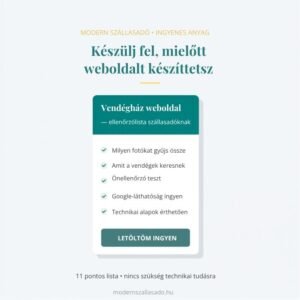 Modern szállasadó • weboldal ellenőrző lista- ingyenes anyag