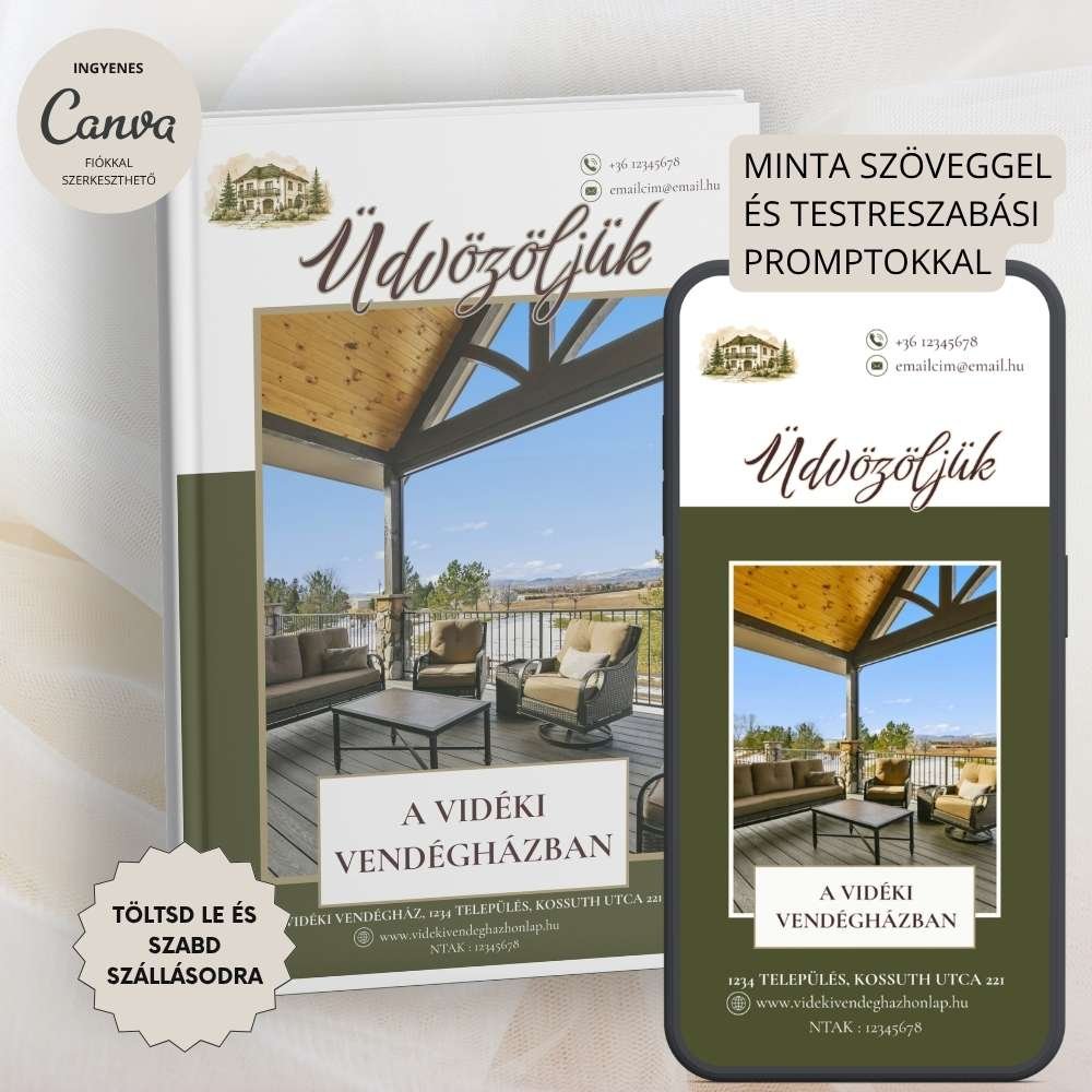 vendégtájékoztató sablon vendégházaknak